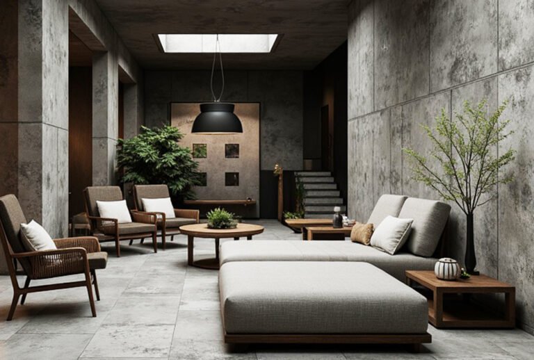 O concreto é um elemento característico do nos ambientes de estilo Brutalista.